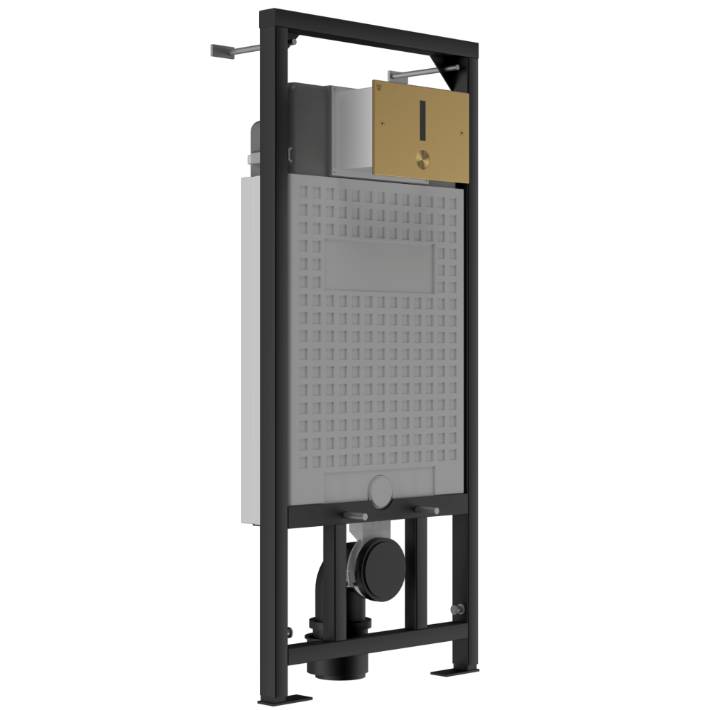 Duten bâti support avec chasse WC électronique, plaque PVD laiton - Garantie 10 ans