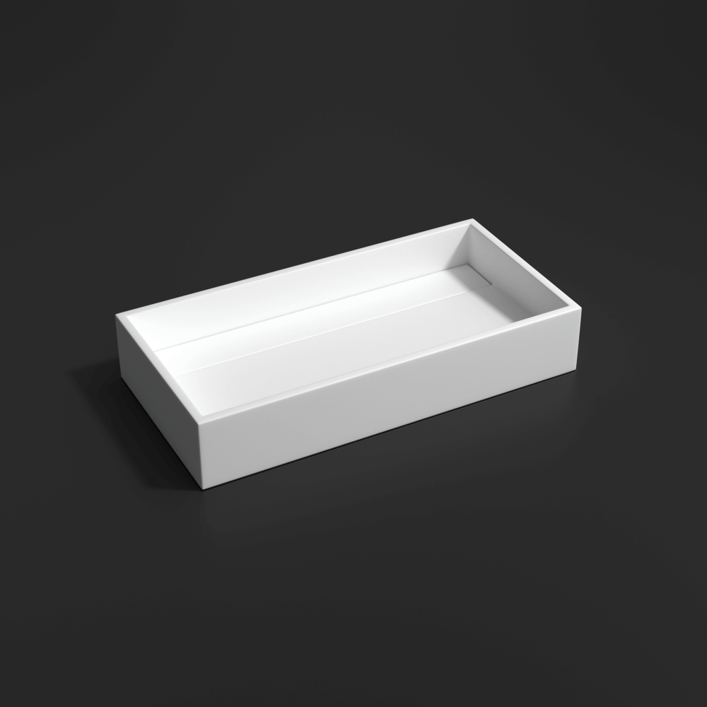 Vasque à poser Solid Surface 58x38cm, blanc mat