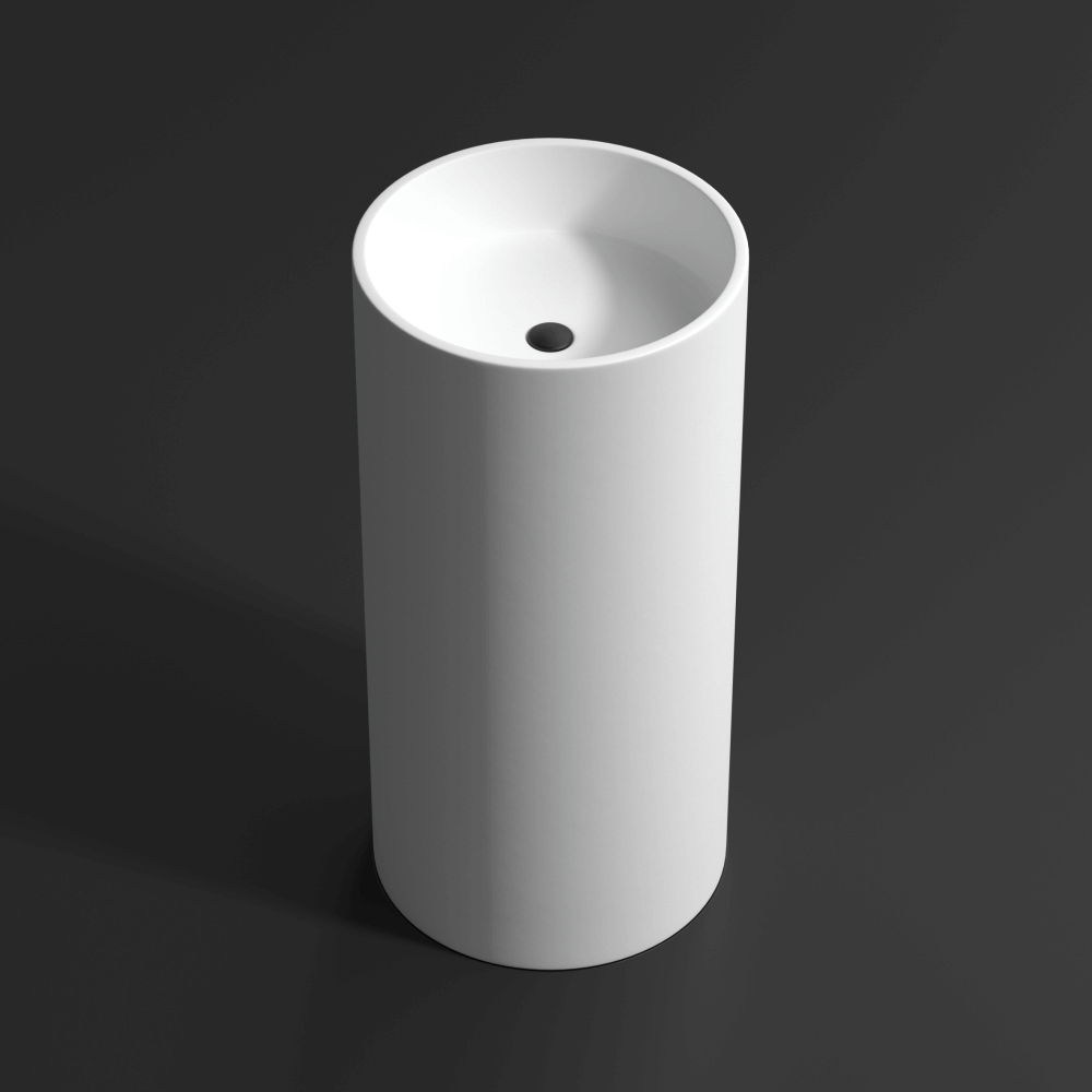 Vasque totem Solid Surface Ø40cm, blanc mat