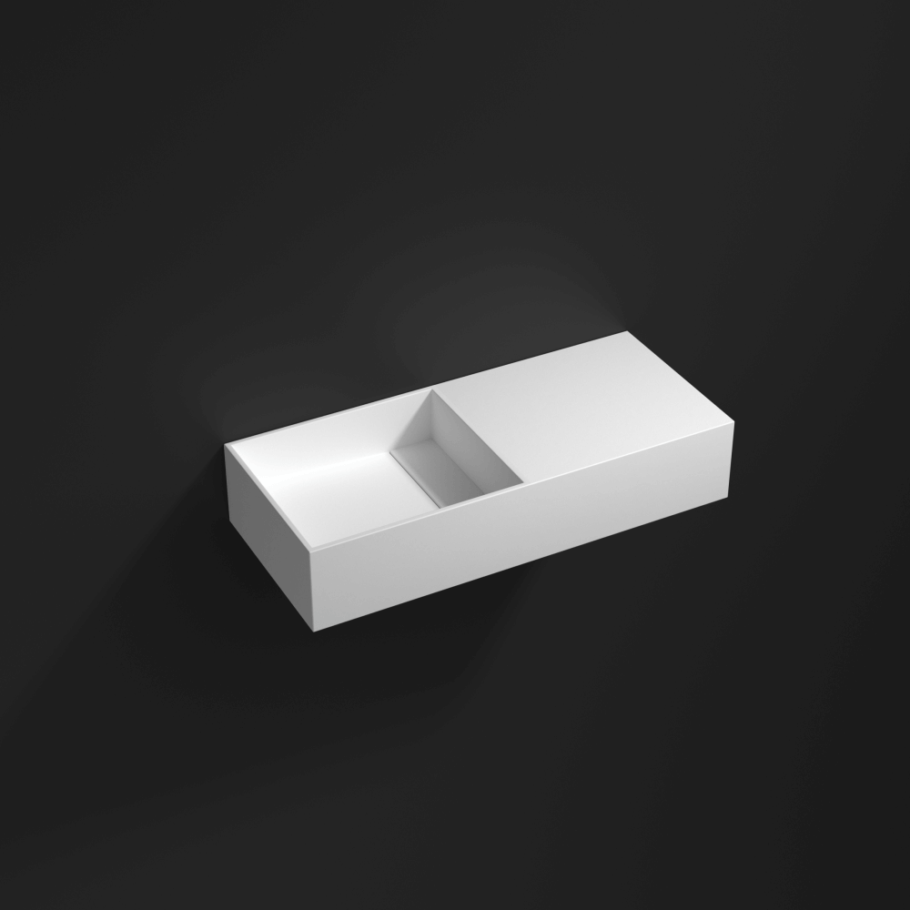 Vasque à poser Solid Surface 58x38cm, blanc mat