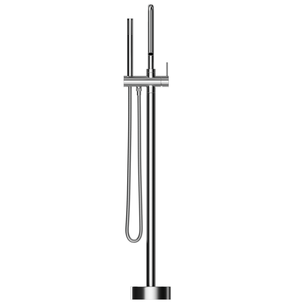 Duten mitigeur colonne de baignoire monocommande avec douchette, inox brossé