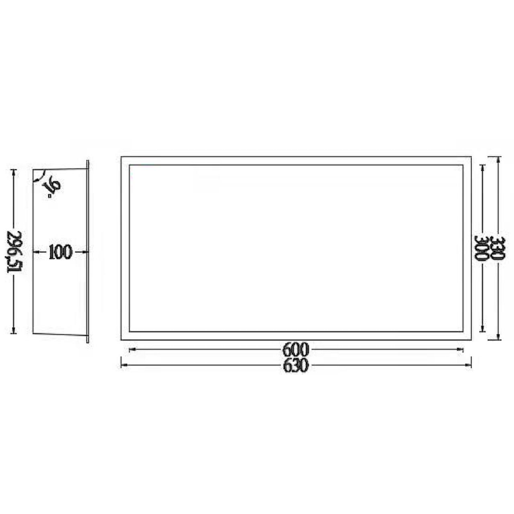 Duten niche encastrable murale 60x30cm, inox brossé