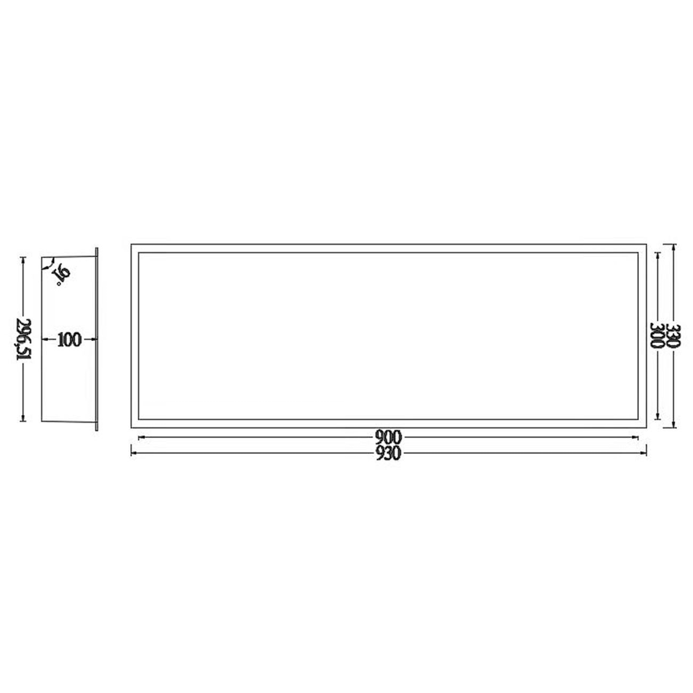 Duten niche encastrable murale 90x30cm, noir mat