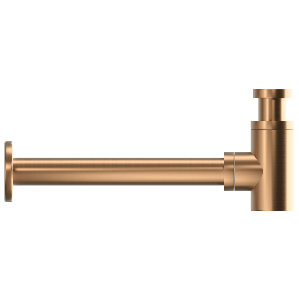 Duten siphon de vidage rond, finition PVD Koppar