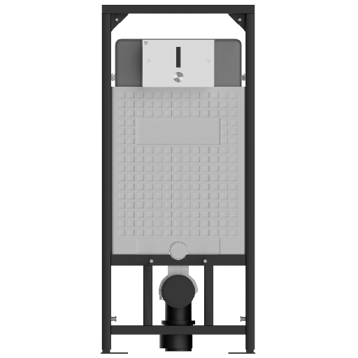 Duten bâti support avec chasse WC électronique, plaque inox brossé