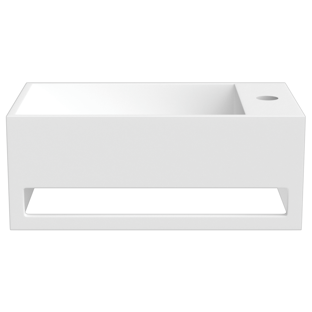 Lave-mains suspendu Solid Surface 50x30cm, blanc mat