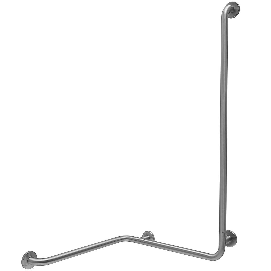 Inox Care Main courante de maintien, avec barre support de douchette, 500 x  1200 mm, Inox, Support de douche en gris foncé (018) | 500 mm | 1200 mm 