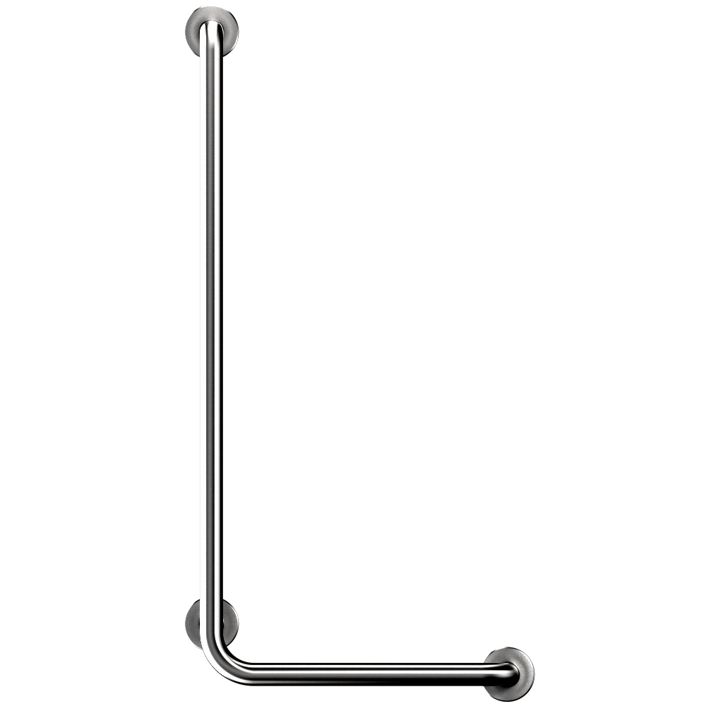 Duten barre coudée 90° 450/1200mm avec support douchette, inox brillant