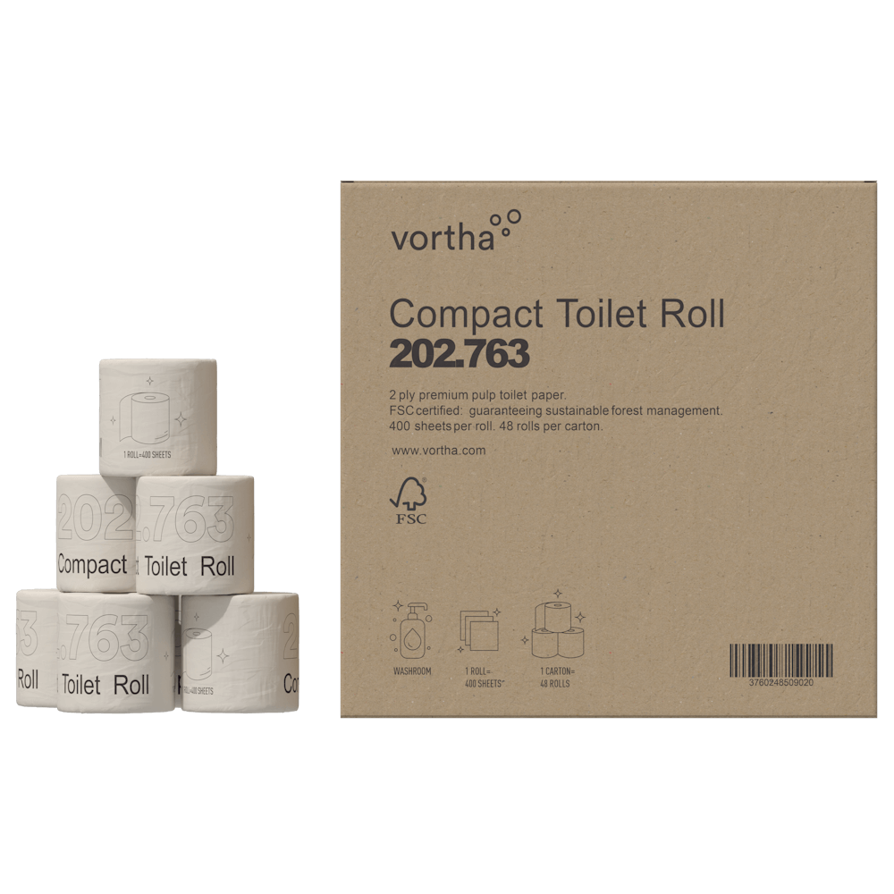 [5075] Vortha 202.763 papier toilette compact 2p 400f / CT 48 rlx.